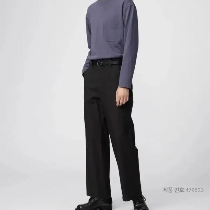 [BUNJANG] Uniqlo Wide Straight Pants Black S / 유니클로 와이드 스트레이트 팬츠 블랙 S 팝니다.