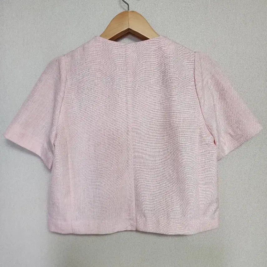 [BUNJANG] MIXXO Pink Tweed Short Sleeve Jacket / MIXXO 믹쏘 핑크 트위드 반팔 자켓