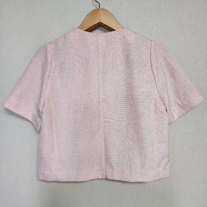 [BUNJANG] MIXXO Pink Tweed Short Sleeve Jacket / MIXXO 믹쏘 핑크 트위드 반팔 자켓