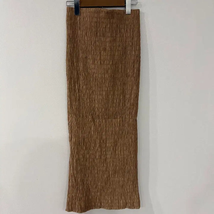 [BUNJANG] TIME Postmodern Shirring Long Skirt Brown / 타임 포스트모던 셔링 롱 스커트 브라운 64-94
