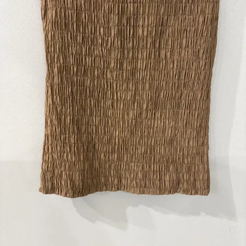 [BUNJANG] TIME Postmodern Shirring Long Skirt Brown / 타임 포스트모던 셔링 롱 스커트 브라운 64-94