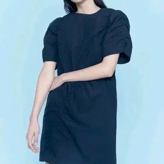 [BUNJANG] KUHO PLUS Nylon Blend Asymmetrical Shirring Dress Size 2 / 구호플러스 원피스 2사이즈