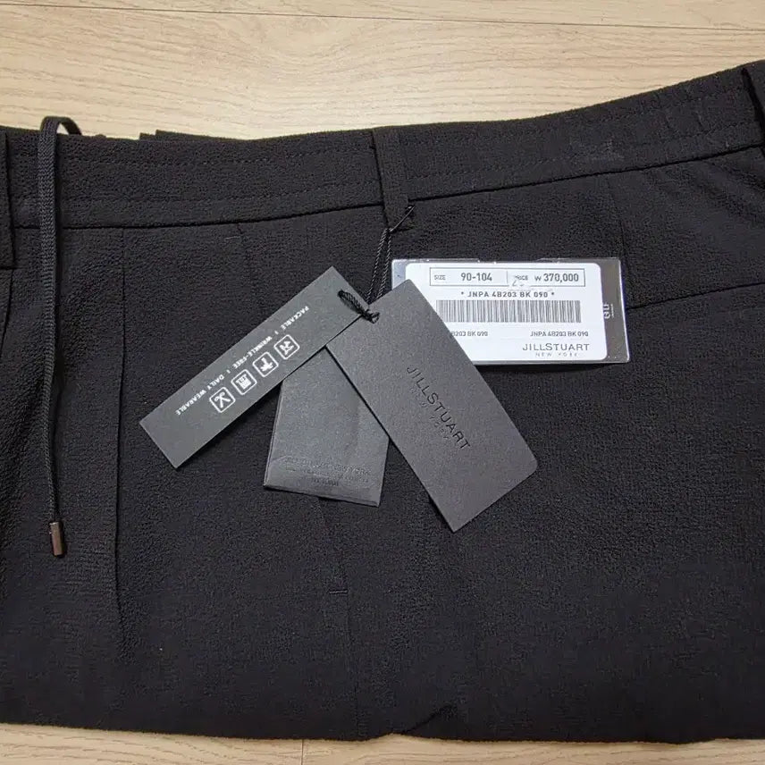 [BUNJANG] JILLSTUART NEW YORK Black Seersucker String Pants / 질스튜어트뉴욕 블랙 시어서커 스트링 팬츠 90 33-34인치 블랙