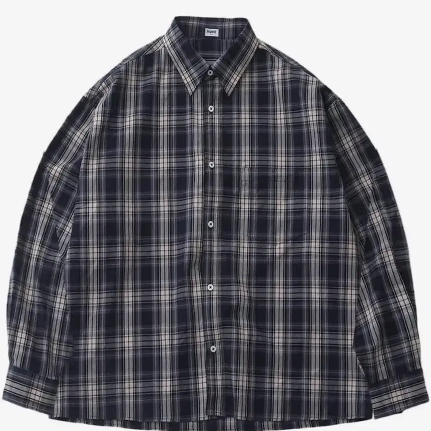 [BUNJANG] Hook Vintage Washed Navy Check Shirt M / 후크 빈티지 워싱 네이비 체크셔츠 M
