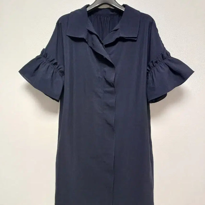 [BUNJANG] Sisley Shirring Dress Dark Navy / 시슬리 원피스 42사이즈