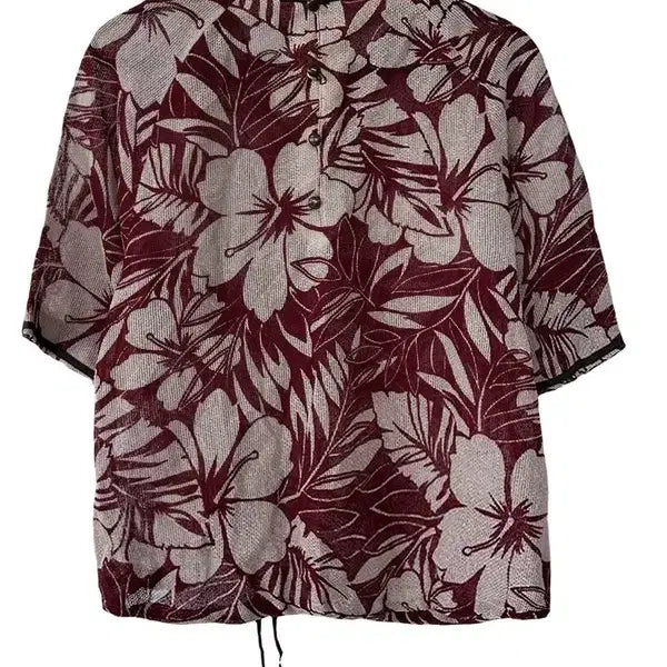 [BUNJANG] Mesh Floral Blouse / [M] JPN 시스루 망사 플로럴 블라우스