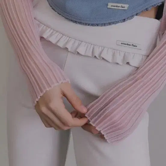 [BUNJANG] Overdue Flare Sheer Glossy Cardigan / 오버듀플레어 쉬어 글로시 가디건 새상품