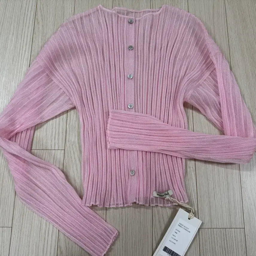 [BUNJANG] Overdue Flare Sheer Glossy Cardigan / 오버듀플레어 쉬어 글로시 가디건 새상품