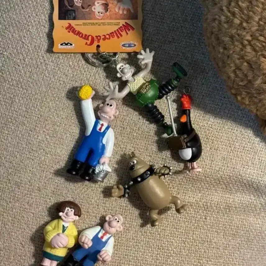 [BUNJANG] Wallace &amp; Gromit Figure Keychain Set / 월레스와 그로밋 피규어 키링 세트