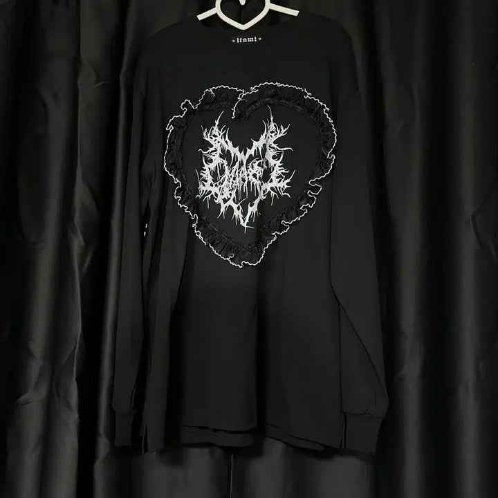 [BUNJANG] Gothic Gothpunk Heart Lace Long Sleeve Top / 고딕 고스펑크 하트 레이스 롱슬리브