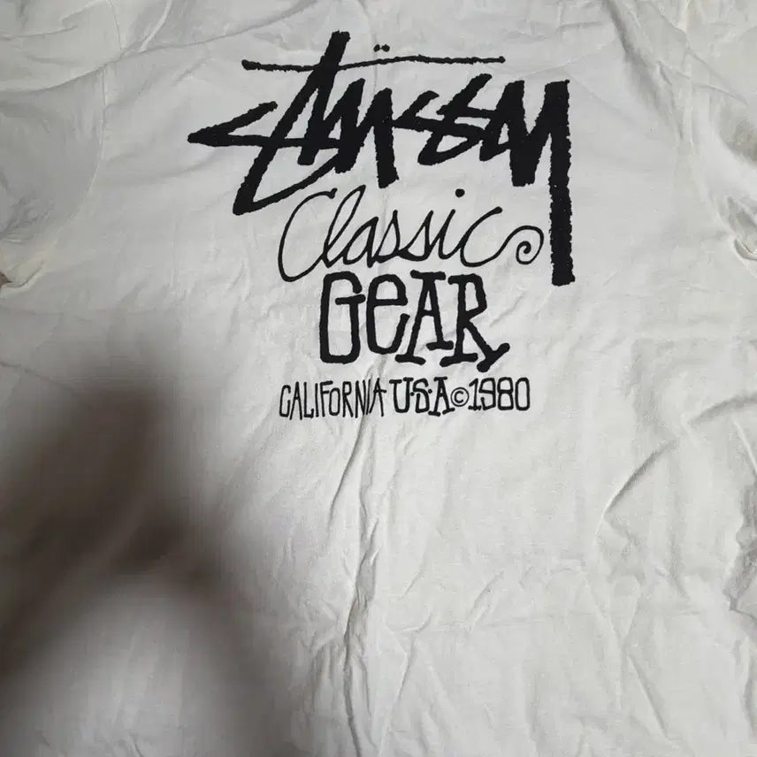[BUNJANG] Stussy Classic Logo T-Shirt White L / 스투시 클래식 로고 반팔 티셔츠 화이트 L