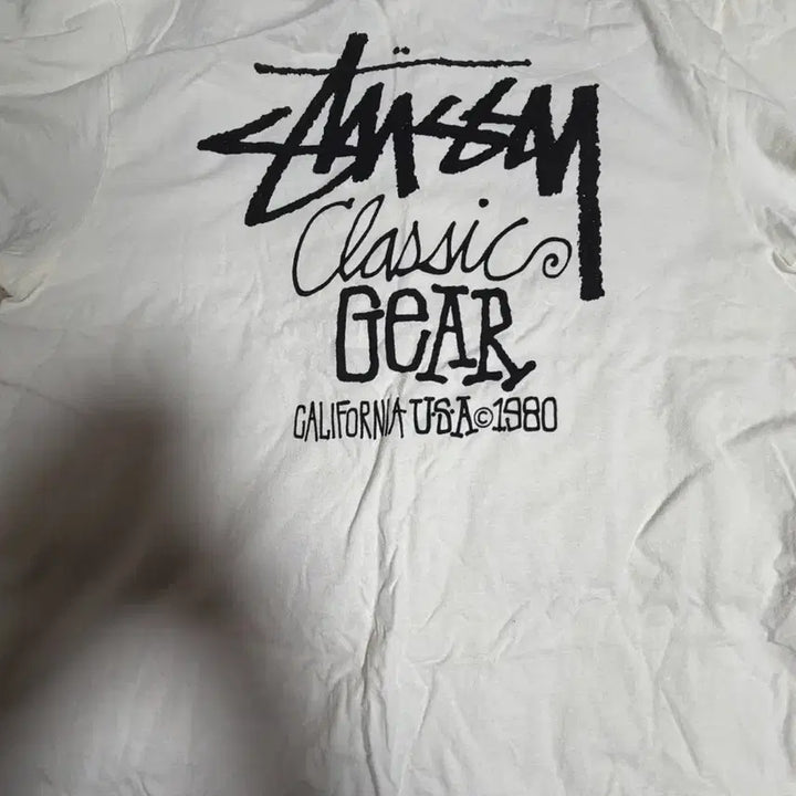 [BUNJANG] Stussy Classic Logo T-Shirt White L / 스투시 클래식 로고 반팔 티셔츠 화이트 L