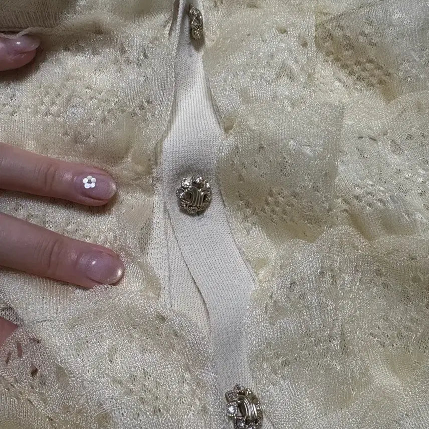 [BUNJANG] Lanvin Collection Ruffle Tiered Cardigan / 랑방컬렉션 펀칭 러플 티어드 가디건 프리(몰완판)