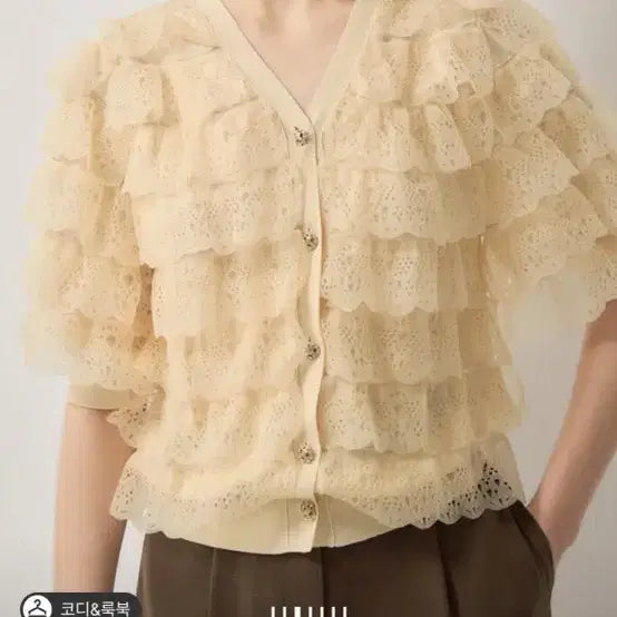 [BUNJANG] Lanvin Collection Ruffle Tiered Cardigan / 랑방컬렉션 펀칭 러플 티어드 가디건 프리(몰완판)