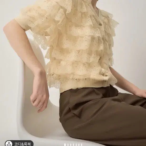 [BUNJANG] Lanvin Collection Ruffle Tiered Cardigan / 랑방컬렉션 펀칭 러플 티어드 가디건 프리(몰완판)