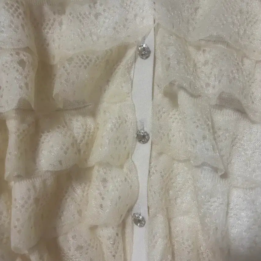 [BUNJANG] Lanvin Collection Ruffle Tiered Cardigan / 랑방컬렉션 펀칭 러플 티어드 가디건 프리(몰완판)