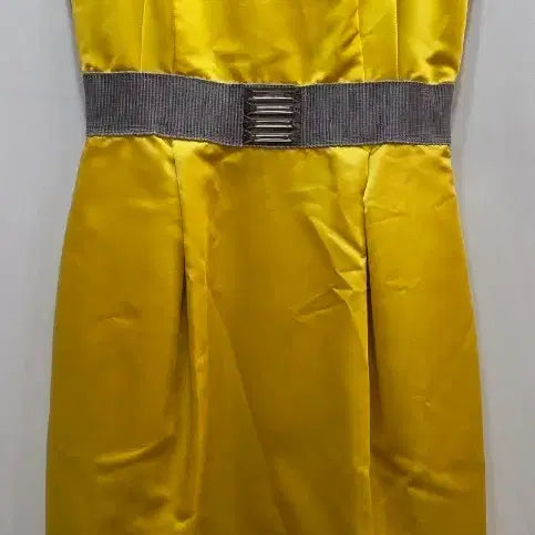 [BUNJANG] Valentino Yellow Belt Satin Dress / (정품)발렌티노 옐로우 벨트 새틴 원피스