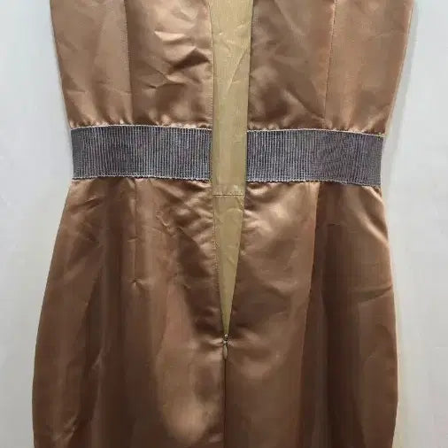 [BUNJANG] Valentino Yellow Belt Satin Dress / (정품)발렌티노 옐로우 벨트 새틴 원피스