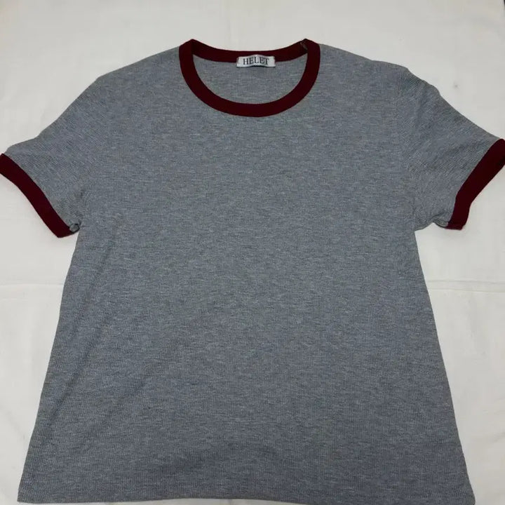 [BUNJANG] Hellet Ribbed Slim Crop Ringer T-Shirt / 헬렛 / 리브드 슬림 크롭 링거 티셔츠 / L
