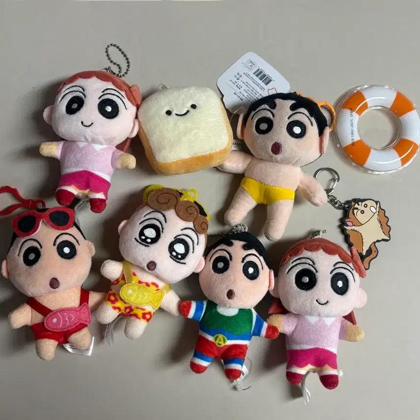 [BUNJANG] Crayon Shin-chan Doll Keychain Set / 짱구 인형 키링 세트