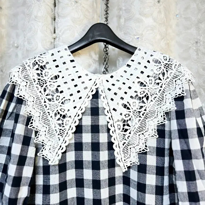 [BUNJANG] Lace Collar Long Dress / 레이스 카라 롱 원피스