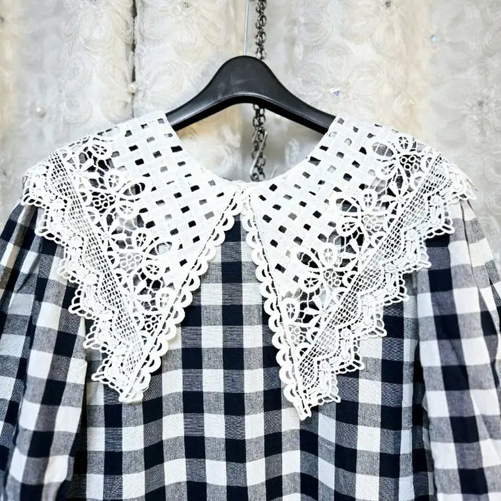 [BUNJANG] Lace Collar Long Dress / 레이스 카라 롱 원피스