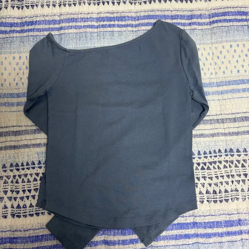 [BUNJANG] Rest &amp; Recreation RR One Shoulder Long Sleeve Top Blue / 레스트 레크레이션 RR 원 숄더 롱슬리브 탑 블루