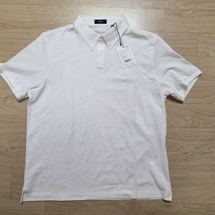 [BUNJANG] Theory White Pique Polo Shirt L (105) New / 띠어리 화이트 피케 폴로 카라티 L 105   새제품