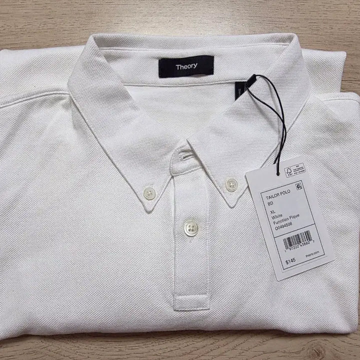 [BUNJANG] Theory White Pique Polo Shirt L (105) New / 띠어리 화이트 피케 폴로 카라티 L 105   새제품