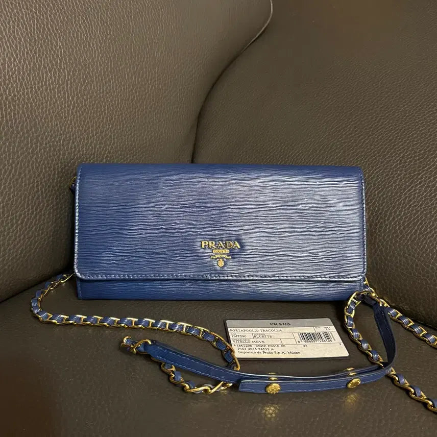 [BUNJANG] Prada Vitello Move Chain Wallet Bluette / 프라다 비텔로 무브 체인 월렛 블루에떼