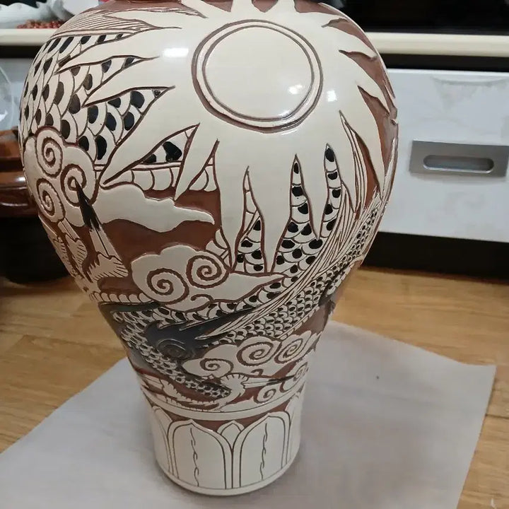 [BUNJANG] Dragon Relief Celadon Porcelain / 용충 도자기