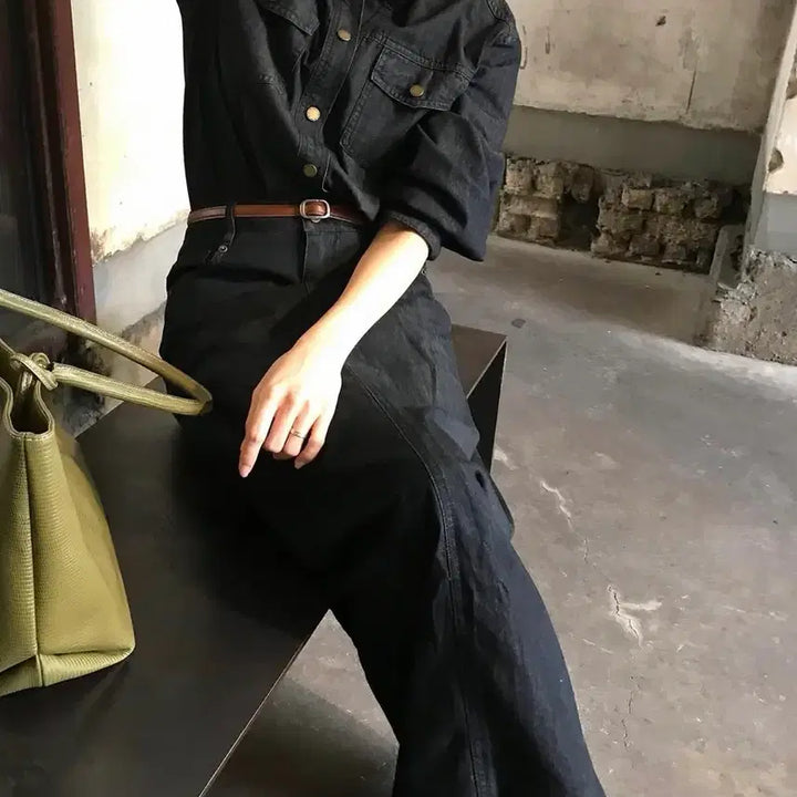 [BUNJANG] Withbloom Friends Denim Setup Shirt and Skirt Set / 위드블룸 프렌즈 데님 셋업