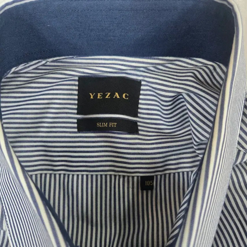 [BUNJANG] Yezac Navy Stripe Shirt Size 105 / 예작_네이비_스트라이프_105사이즈