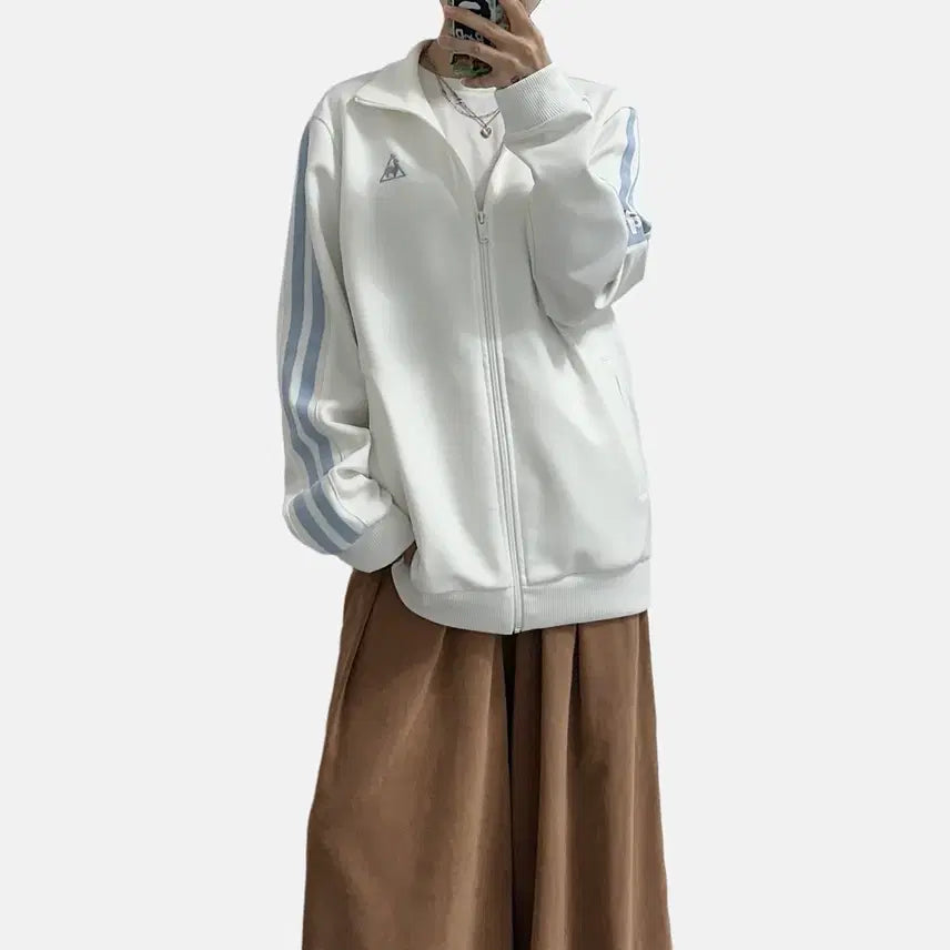 [BUNJANG] Le Coq Sportif Sideline Spellout Jersey Track Top / 르꼬끄 사이드라인 스펠아웃 져지 트랙탑