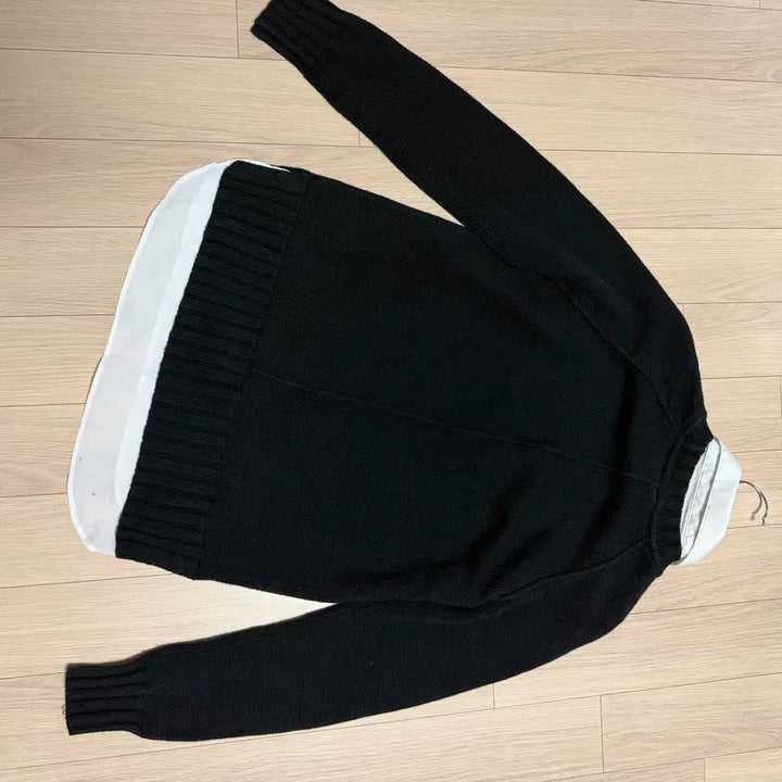 [BUNJANG] Polo Ralph Lauren Layered Knit Shirt / 폴로 랄프로렌 셔츠 카라 레이어드 니트 블랙 올드머니 출근룩