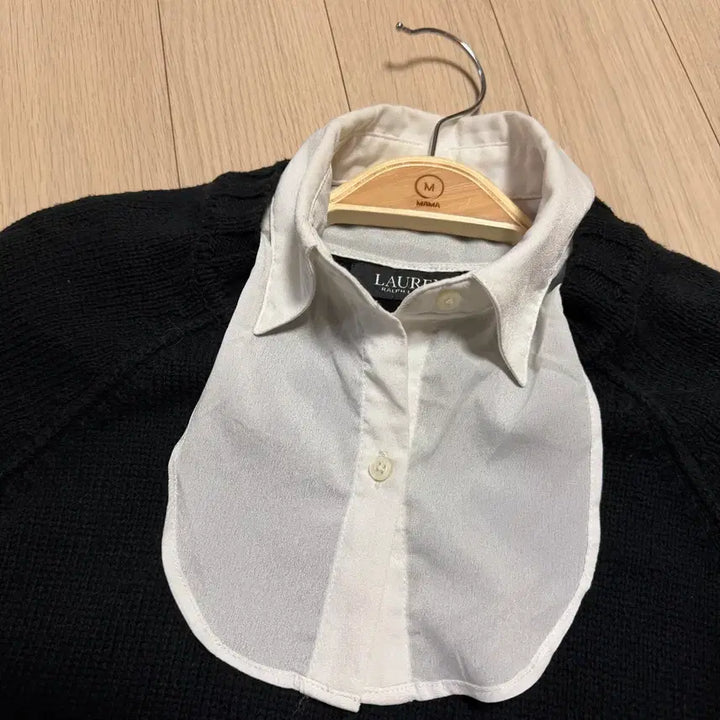 [BUNJANG] Polo Ralph Lauren Layered Knit Shirt / 폴로 랄프로렌 셔츠 카라 레이어드 니트 블랙 올드머니 출근룩