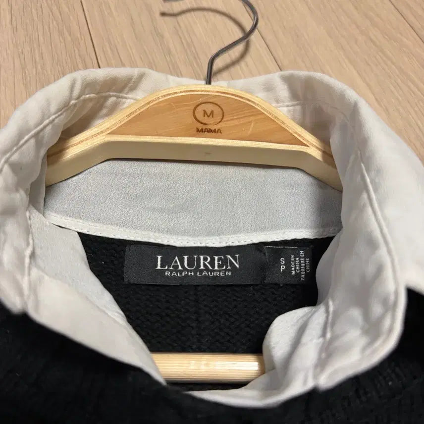 [BUNJANG] Polo Ralph Lauren Layered Knit Shirt / 폴로 랄프로렌 셔츠 카라 레이어드 니트 블랙 올드머니 출근룩