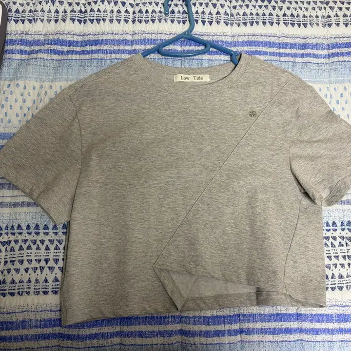 [BUNJANG] Low Tide Gray Cropped Short Sleeve T-Shirt / Low Tide 그레이 크롭 반팔