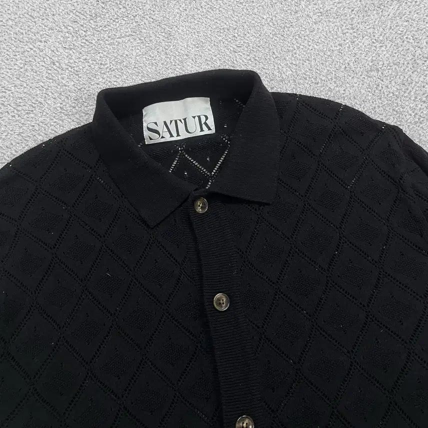 [BUNJANG] Satur Pez Cable Collar Half Knit Cardigan / 세터 Satur 페즈 케이블 칼라 하프 니트 가디건