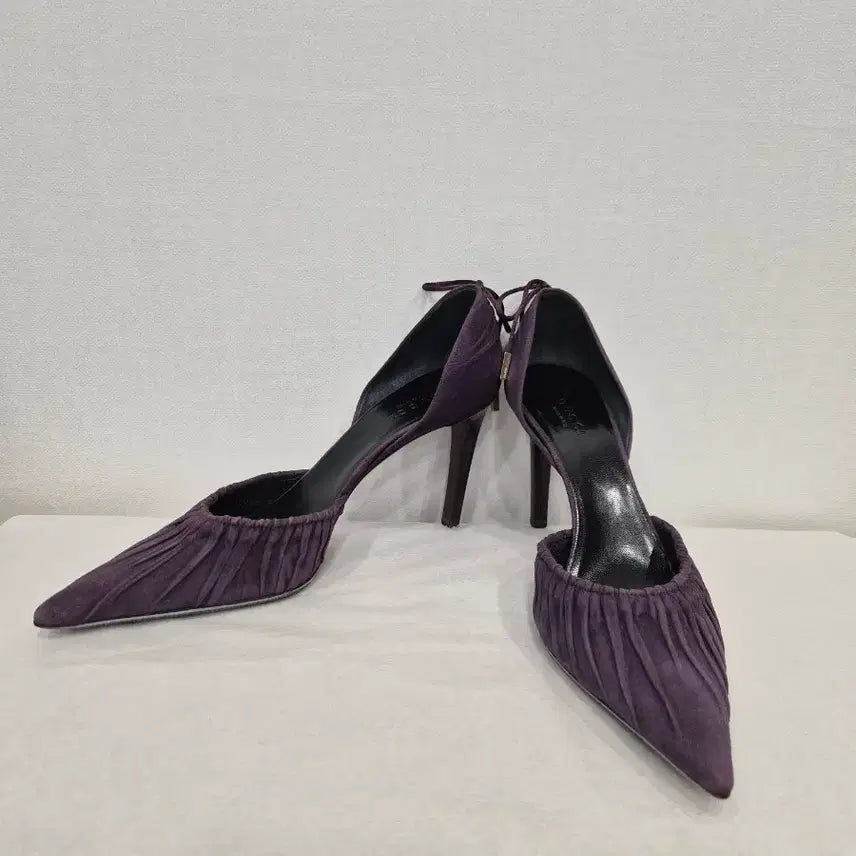 [BUNJANG] Gucci Purple Suede Pleated Heel Pumps / GUCCI 구찌 정품 여성 구두 스웨이드 플리츠 힐 퍼플