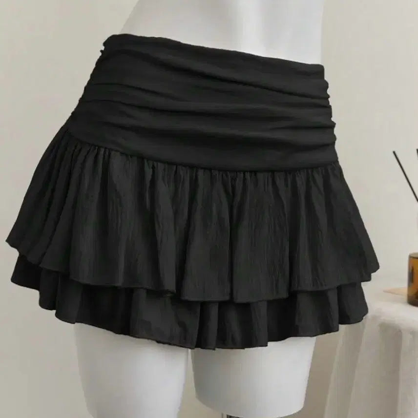 [BUNJANG] SHEIN Double Layer Mini Skirt Black / 쉬인) 새상품) 더블 레이어 미니 스커트 치마 블랙