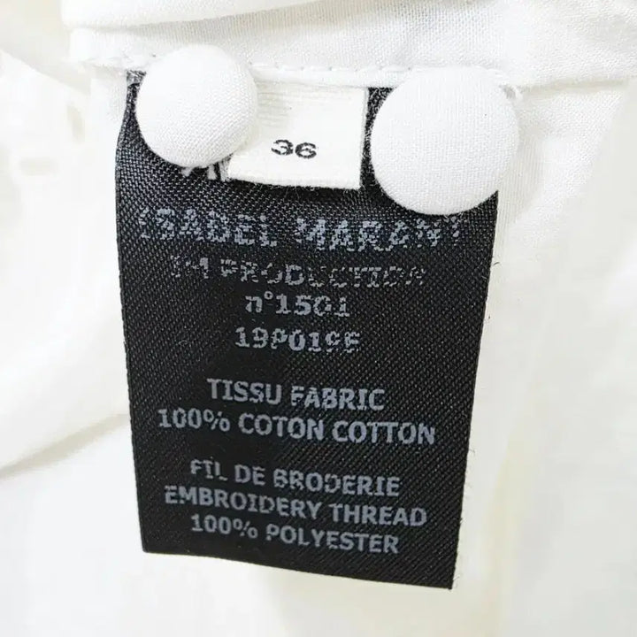 [BUNJANG] Isabel Marant White Embroidered Puff Sleeve Blouse / 이자벨마랑 화이트 자수 퍼프 소매 블라우스 36