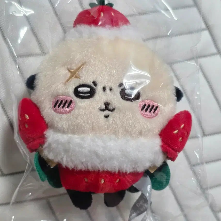 [BUNJANG] Chiikawa Strawberry Rakkou Plush Doll / 치이카와 딸기랏코 먼작귀 인형