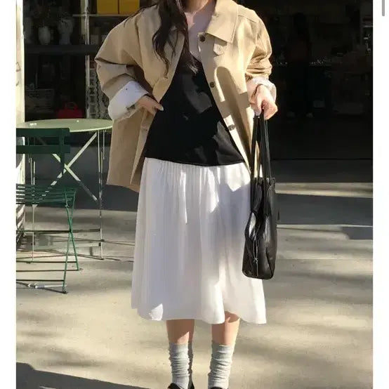 [BUNJANG] Bergamot Twill Trench Half Coat / 새상품 베르가못 도매택 트렌치 하프 코트