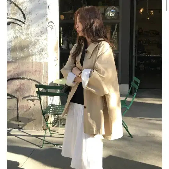 [BUNJANG] Bergamot Twill Trench Half Coat / 새상품 베르가못 도매택 트렌치 하프 코트