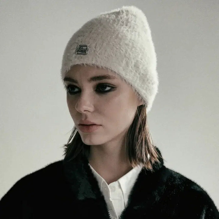 [BUNJANG] Bad Blood Mohair Beanie - Ivory / 배드블러드 모헤어 비니 새상품