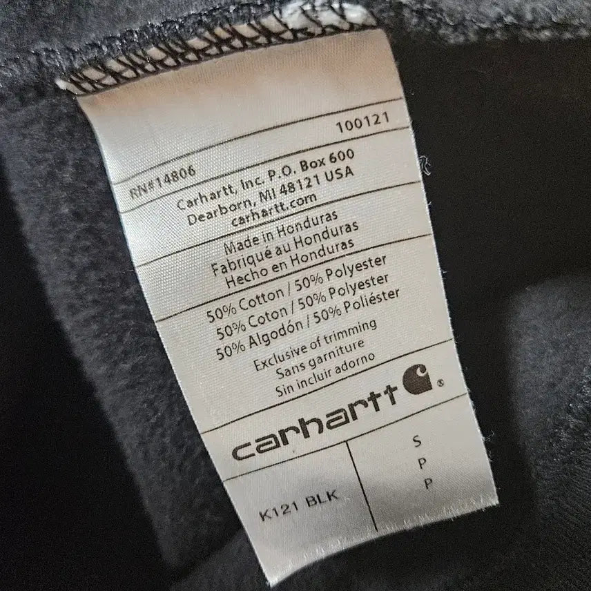 [BUNJANG] Carhartt K121 Black Fleece Hoodie / [s] 칼하트 k121 기모 후드티 블랙