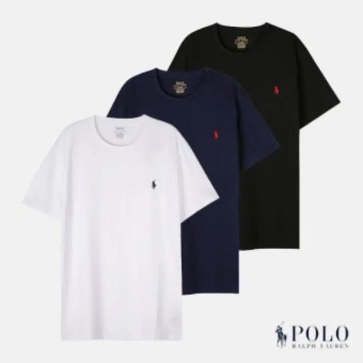 [BUNJANG] Polo Unisex Classic Round Short Sleeve T-shirts / 폴로 남녀공용 클래식 라운드 반팔티s 화이트/네이비