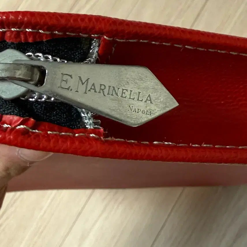 [BUNJANG] Marinella Italy Red Leather Clutch Bag / 이태리 마리넬라 레드 클러치백