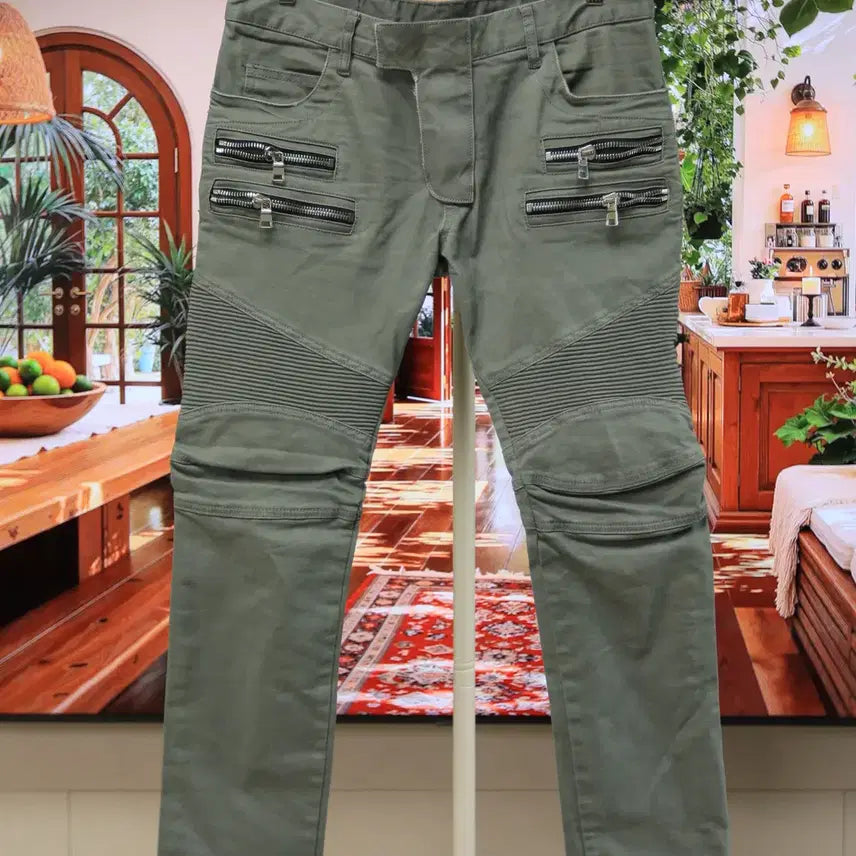 [BUNJANG] Balmain Zipper Detail Biker Pants / 발망 지퍼 디테일 바이커 팬츠